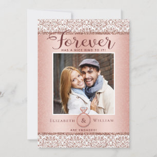 Photo Engagement Announcement Rose Gold