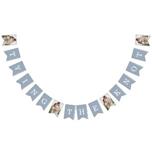 Photo Engagement Party Dusty Blue Bunting