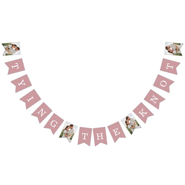 Photo Engagement Party Dusty Rose Bunting Flags (All)