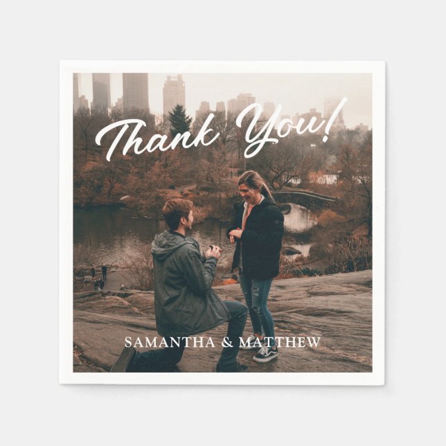 Photo Engagement Party Thank You Napkin (Front)