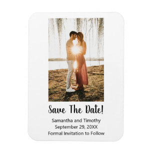 Photo Engagement Wedding Save The Date Card Magnet