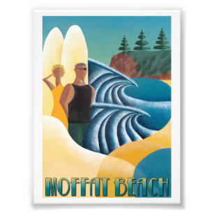 Photo Enlargement - Art Deco Poster Moffat Beach