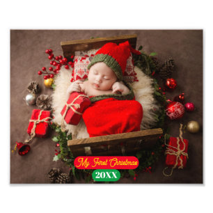 Photo Enlargement -My First Christmas -Photo/year Print