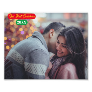 Photo Enlargement -Our First Christmas -Photo/Year Print