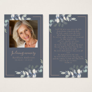 Photo Eucalyptus Funeral Memorial Prayer Card