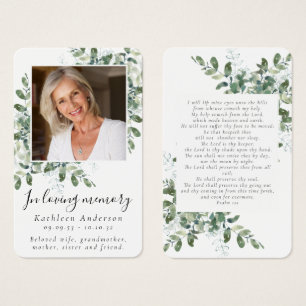 Photo Eucalyptus Funeral Memorial Prayer Card