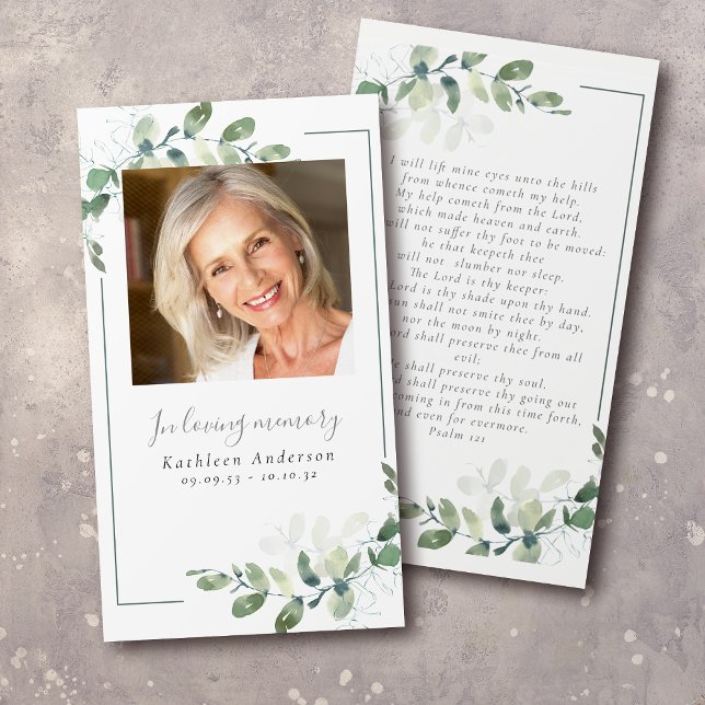 Photo Eucalyptus Funeral Memorial Prayer Card (Creator Uploaded)