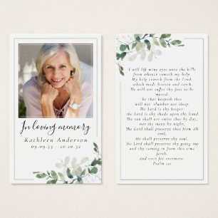 Photo Eucalyptus Funeral Memorial Prayer Card
