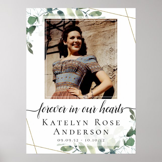 Photo Eucalyptus Funeral Welcome Sign (Front)