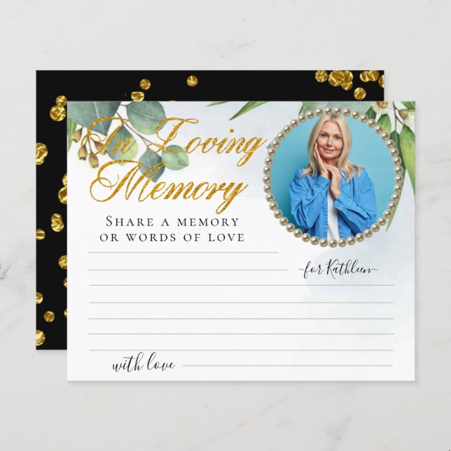 Photo Eucalyptus Share a Memory Funeral Card (Front/Back)