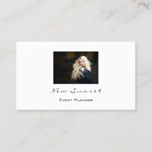 Photo Event Planner Wedding White Simply Business Card