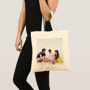 Photo family beach summer vacation tote bag