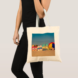 Photo family beach summer vacation tote bag