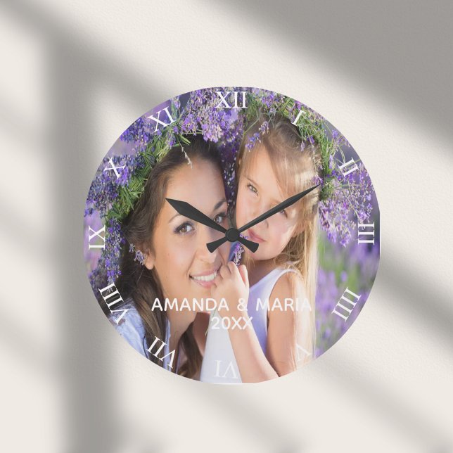 Photo family kids wife text roman large clock (Creator Uploaded)