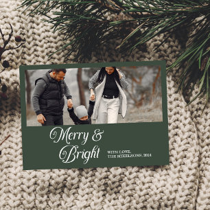 Photo Family Merry & Bright Christmas  Holiday Card