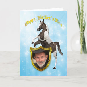 Photo Father's Day card with a rearing horse