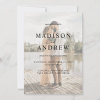 Photo Faux Vellum Effect Elegant Wedding