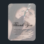 Photo Faux Vellum Thank You Elegant Wedding Favour Magnet<br><div class="desc">Modern wedding favour magnet featuring "Thank You" in an elegant script along with a sheer overlay over your favourite photo.  These chic and stylish magnets are great as a personalised wedding favour your guests will want to keep.</div>