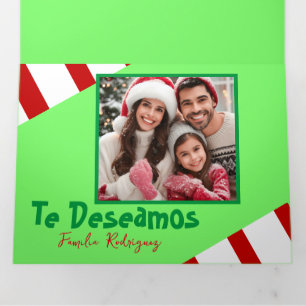 Photo Feliz Navidad Spanish Xmas Holidays Tri-Fold Holiday Card