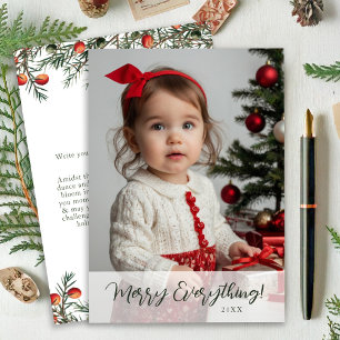 Photo Festive Christmas Greenery Holiday Card