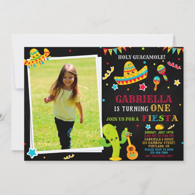 Photo Fiesta invitation Fiesta birthday invitation (Front)