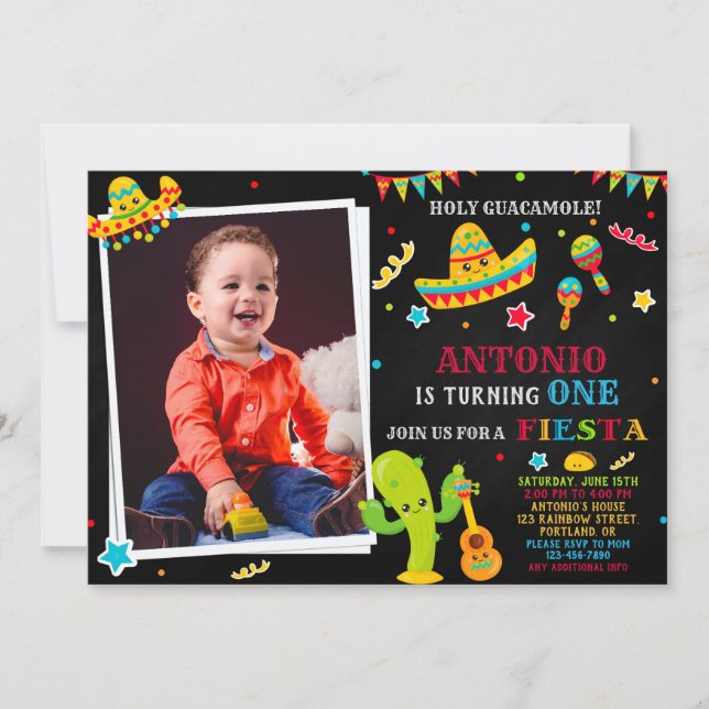 Photo Fiesta invitation Fiesta birthday invitation (Front)