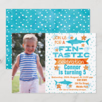 Photo Fin-tastic Shark Birthday Invitation