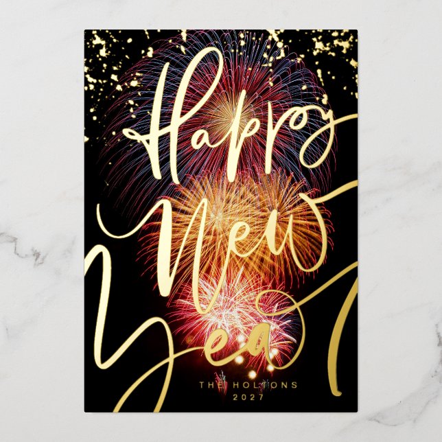 PHOTO FIREWORKS GOLD HAPPY NEW YEAR 2023 (Front)