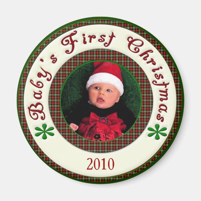 Photo First Christmas Custom Dated Magnet (Front)