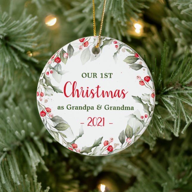 Photo First Christmas | Grandma Ceramic Ornaments (Tree)