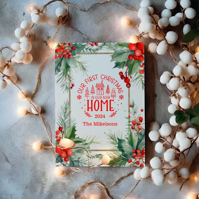 Photo First Christmas In Our New Home Holiday Card (Creator Uploaded)