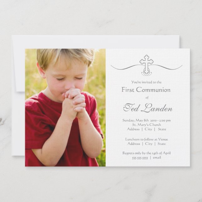 Photo First Communion Invitations (Front)