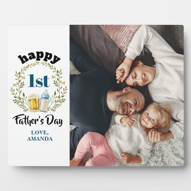 Photo first Father's Day Custom Plaque (Front)