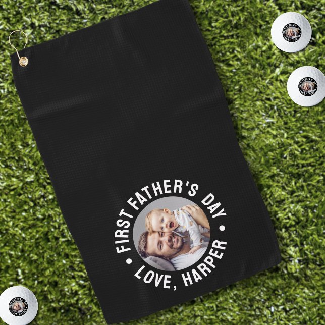 Photo First Father's Day Golf Towel (Photo First Father's Day Golf Towel)