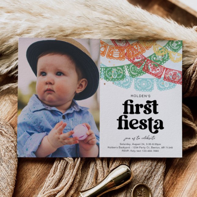 Photo First Fiesta Birthday Invitation (Creator Uploaded)