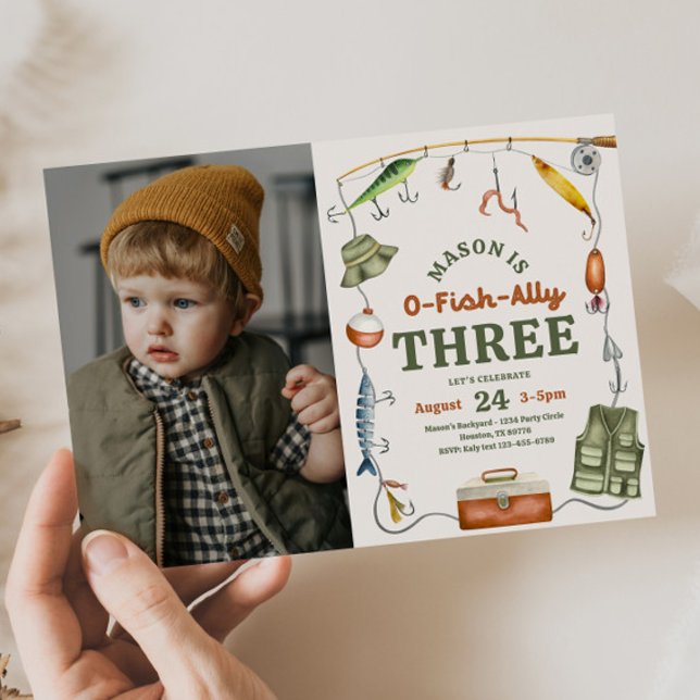 Photo Fishing 3rd Birthday Invitation (Creator Uploaded)