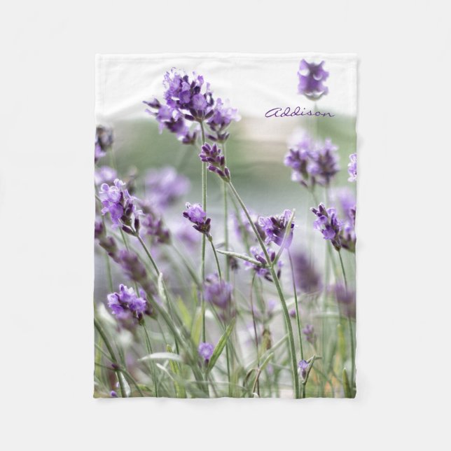 Photo Fleece Blankets With Lavender (Front)