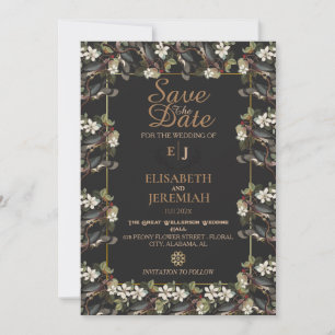 Photo Floral Chic Wedding Save the Date Invitation