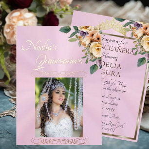 Photo & Floral - Pink Quinceanera