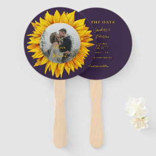 Photo floral rustic elegant wedding save the date hand fan