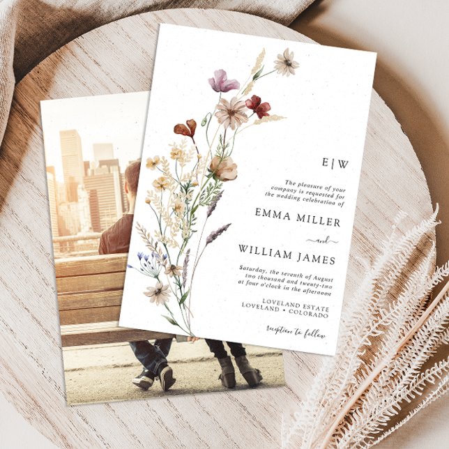 Photo Floral Wedding Invitation (Creator Uploaded)