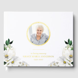Photo Florals Memorial Guest Book