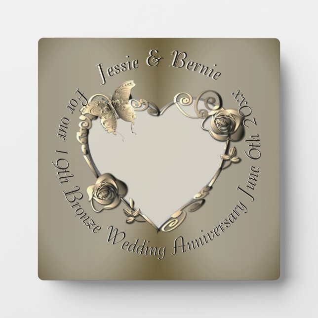Photo for 8th,19th Wedding Anniversary Rose Heart  Plaque (Front)