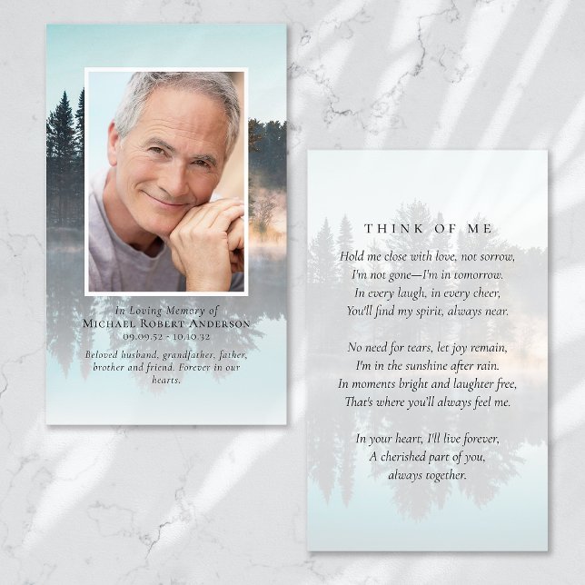 Photo Forest Memorial Prayer Card (Creator Uploaded)