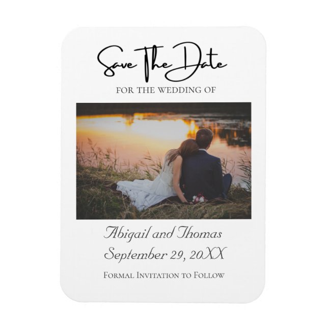 Photo Formal Elegant Modern Trendy  Save The Date Magnet (Vertical)