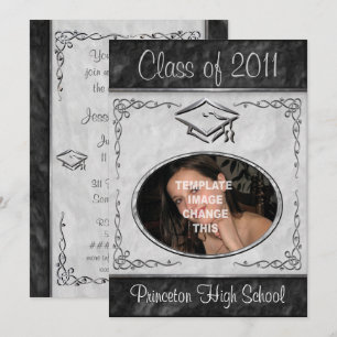 Photo Frame Custom Date Graduation Invitations