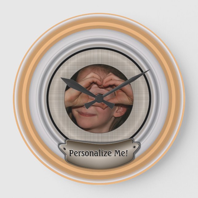 Photo Frame Personalizable Template Large Clock (Front)