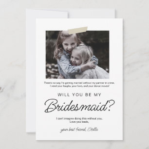 Photo Frame Will You Be My Bridesmaid Proposal Invitation