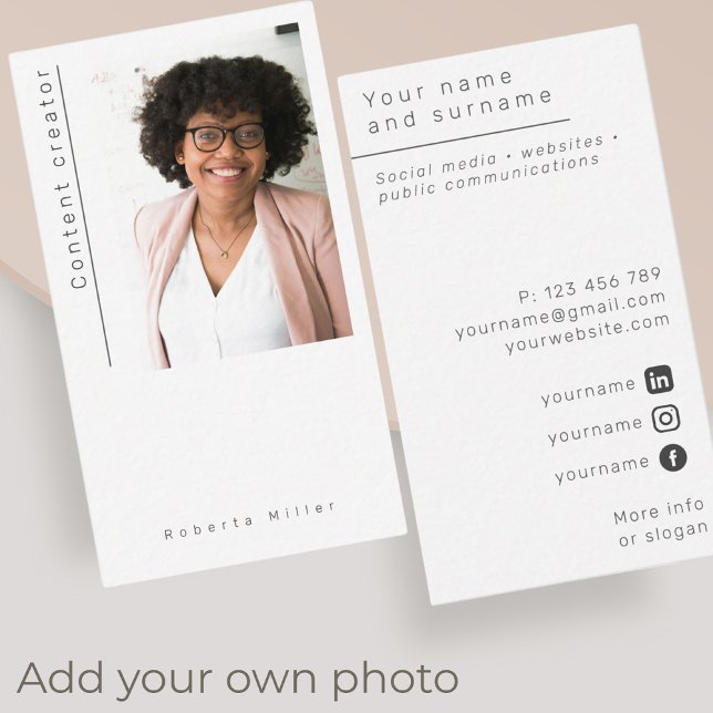 Photo freelance content creator  Business Card (Creator Uploaded)
