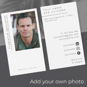 Photo freelance independent simple Business Card
